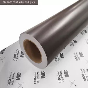 43,57€/m² Autofolie Grau Satin Dunkel 3M 2080 S261 Car Wrapping 152cmx40cm Luftk - Bild 1 von 2