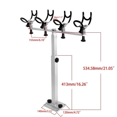 Aluminum Boat Fishing Rod Holder PVC Coated  Marine Fishing Rotation Pole Rack - Image 1 of 4