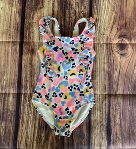 Cat & Jack Girl's Sleeveless Multicolor Ruffles One Piece Swimsuit Size: M (7/8) - Picture 1 of 9