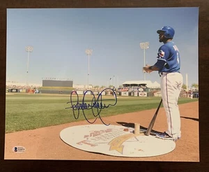 Elvis Andrus auto signed 11x14 photo Texas Rangers beckett COA - Picture 1 of 2