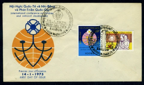 SOUTH VIETNAM FDC 1975 Children Conference & National Development 504-505 (L855) Cover