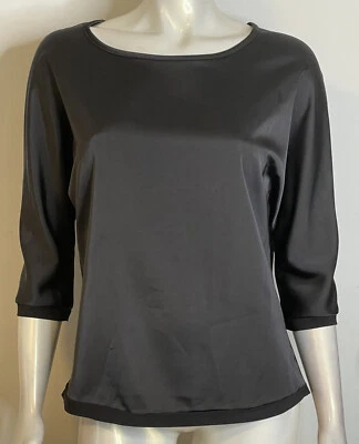 Joseph Ribkoff Black Top Sheer Panel US 8 3/4 Sleeves - Image 1 of 4