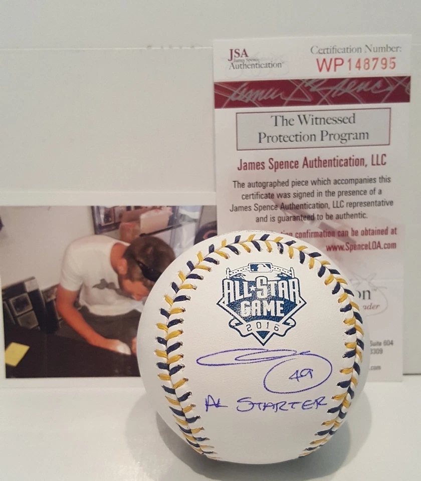 Chris Sale Firmado Boston ROMLB 2016 ALS Béisbol Inscrito con Foto de Prueba JSA-W  Foto 1 de 4