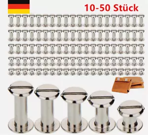 10-50X Gürtelschrauben Chicago Schrauben Metall Verbindungsschraube Leder Nieten - Picture 1 of 19