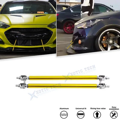 2X Drift Style Front Bumper Lip Stronger Splitter Strut Rod For Hyundai Genesis - Image 1 of 4