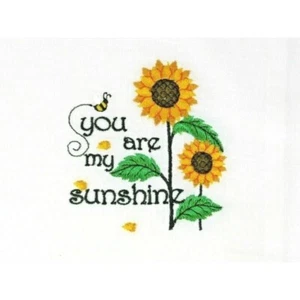 Kitchen Towel Sunflowers Machine Embroidered 27 X 27" You Are My Sunshine Gift - Picture 1 of 6