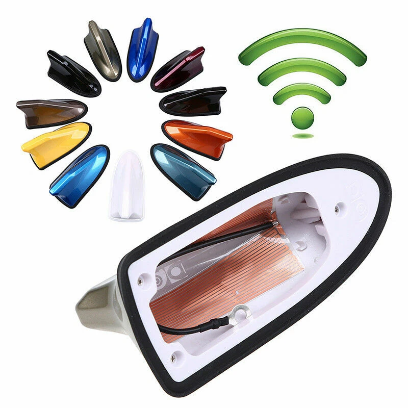 Shark Fin Aerial Antenna Roof Cover Radio AM/FM Signal Recept Receiver Universal - Image 1 of 4