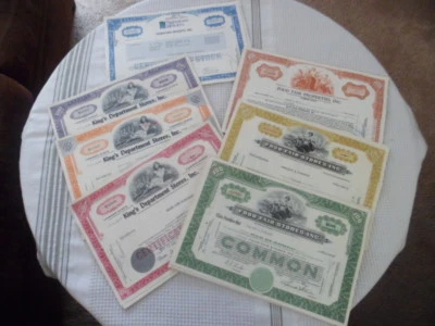 Lote de 7 Certificados de Stock Cancelados Feria de Alimentos Tiendas King Más Regalo Efímero Foto 1 de 4