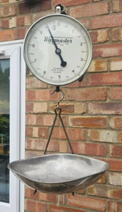 Vintage Waymaster Suspended Scales Butchers Fish Trade Industrial With Tray - Picture 1 of 5