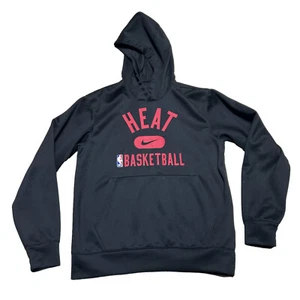 Nike Miami Heat Hoodie Mens Small Black Sweatshirt Pullover Dri Fit Basketball - Picture 1 of 8