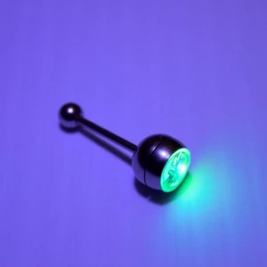 LED Light up Tongue Piercing - Glow Rave Tongue Ring - Picture 1 of 11