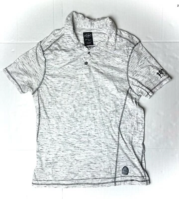 PD&C Mens Medium Polo Gray Heather Short Sleeve Cotton Button Shirt T-Shirt - Image 1 of 4