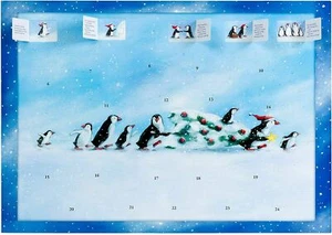 Penguin's Christmas Advent Calendar Coppenwrath 42 x 29.7 cm Glitter with story - Picture 1 of 1