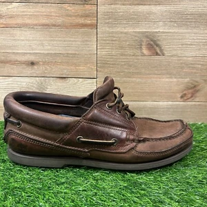 Timberland Loafer Mens 9 M Brown Leather Boat Shoes Lace Up Casual Outdoor - Picture 1 of 13