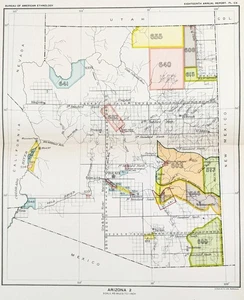 1899 ARIZONA Karte ORIGINAL - ABGETRETEN INDIANERLÄNDER - ANTIK (10X8,5) - Bild 1 von 6