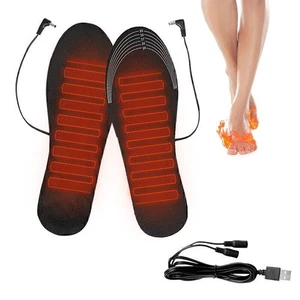 USB Rechargeable Heated Insoles Size 35-46 Pad For Skiing Winter Foot Warmers - Picture 1 of 12