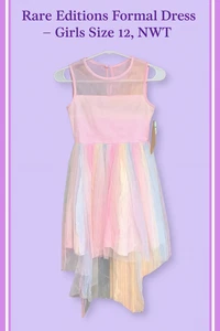 Vestido Formal “¡Princesa Pastel!” Ediciones Raras Sin Mangas - Niñas Talla 12, Nuevo con Etiquetas - Imagen 1 de 14