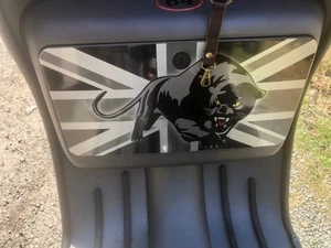 Scomadi Glove tool Box Sticker Wrap Decal BLACK/GREY/SILVER UNION JACK PANTHER - Picture 1 of 5