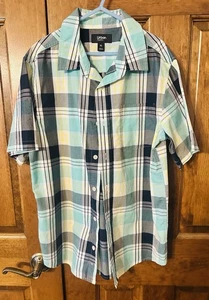 Jungen URBAN PIPELINE blau kariertes Button Up Down Hemd GR XL Large Kurzarm - Bild 1 von 7