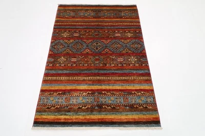 3 x 5 ft  khojun Red Area Rug Afghan Traditional Hand Knotted Wool oriental Rug - Image 1 of 4