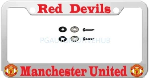 Marco de matrícula cromo acero inoxidable vinilo para MANCHESTER UNITED - Imagen 1 de 3
