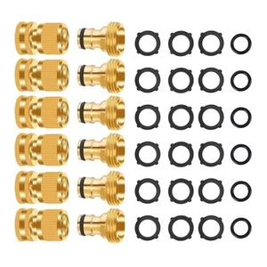 Garden Hose Quick Connector, No-Leak 3/4 Inch GHT Thread Fitting Water Hose F... - Picture 1 of 8