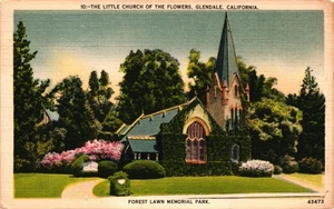 CALIFORNIA Glendale ~ The Little Church of Flowers ~ c1952 CA Postcard - Picture 1 of 2
