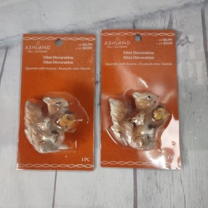 2 - ASHLAND Squirrels with Acorns Mini Decorations Fall Decor 2"x2" - Picture 1 of 3