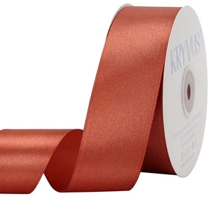 Copper Satin Ribbon 1-1/2 Inch Continuous 50 Yards Single Face, Polyester Wrap - Foto 1 di 7
