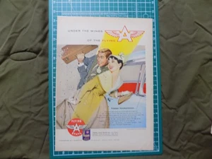 1956 PRINT AD FLYING ETHYL MOTOR OIL BRIDE HONEYMOON FLYING A - Bild 1 von 1