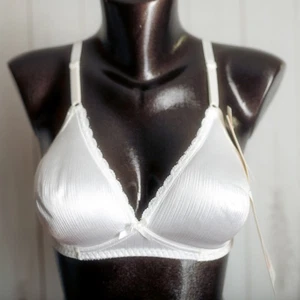 Vintage Warner's 36A Shine On Satin Retro Wireless Small Training BH Weiß Neu mit Etikett - Bild 1 von 13