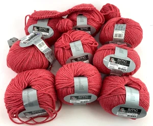 Lot Of 9 Silk & Wool Blend Yarn Salmon Pink 50g Balls & Extra Aran Bulky Weight - Picture 1 of 8