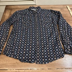Cinch Modern Fit Men’s L Large Geometric Snap Button Western Shirt - Picture 1 of 9