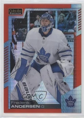 2020-21 O-Pee-Chee Platinum Red Prism /199 Frederik Andersen #46 - Image 1 of 2
