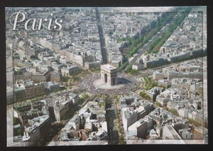 Postal Vista Aérea L'Arc de Triomphe París Francia - Imagen 1 de 2