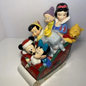 Vintage Disney Christmas cookie jar Mickie, Minnie, Snow White, Dumbo - Foto 1 di 17