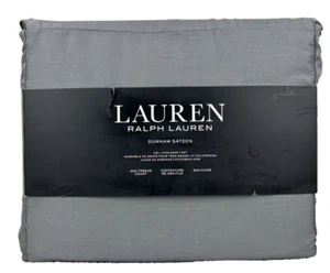 Juego de sábanas de satén Ralph Lauren CAL KING Dunham gris carbón 100 % algodón 300 TC - Imagen 1 de 13