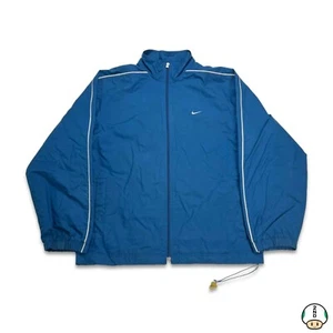 Nike Ropa Deportiva Chaqueta Para Hombres Grande Azul Swoosh Cremallera Completa Rompevientos Bombardero - Imagen 1 de 7