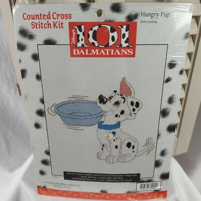 101 далматинец счетным крестом набор «Голодный щенок» собака с чашей 7-1/8 x 8-7/8 - Изображение 1 из 4