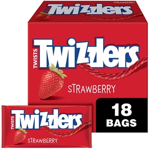 Twists Strawberry Flavored Licorice Style, Candy Packs, 2.5 Oz (18 Count) - Picture 1 of 12