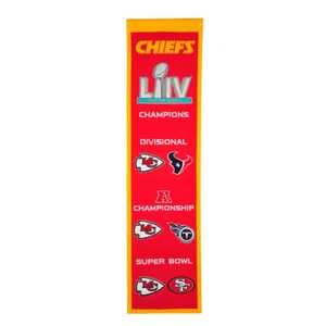 KANSAS CITY CHIEFS ROAD TO SUPER BOWL LIV 54 CHAMPIONS BANNER MAHOMES MVP - Picture 1 of 1