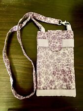 Phone Wallet Shoulder Purse Handmade Purple Floral Flowers