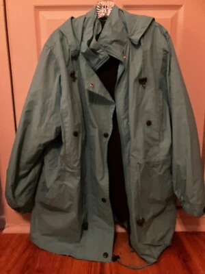 Parka mujer turquesa talla 22/24 de Woman Within, usada una vez Foto 1 de 4