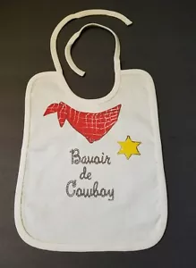 Vintage ADRI Bib "BAVOIR de COWBOY" eco friendly Organtic Cotton NEW! - Picture 1 of 4