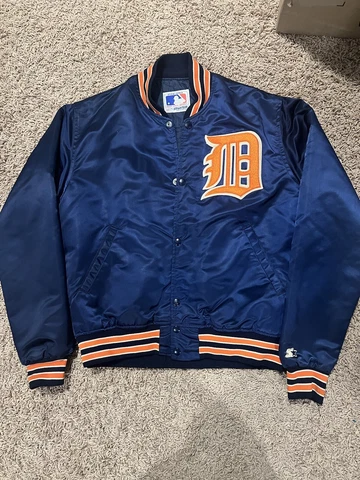 1980's Detroit Tigers Starter MLB Satin Dugout Jacket AUTHENTIC VINTAGE Size M Cover