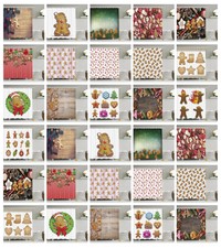 Patrón de pan de jengibre Hombre Decoración De Tela De Cortina de ducha conjunto con ganchos 4 Tamaños