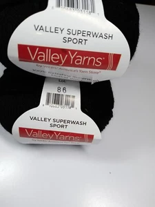 Valley Yarns Superwash Sport-Negro-Lote de 2-Cada 153 Yardas-100% Superwash Merino - Imagen 1 de 3