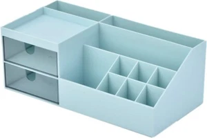 Desktop Storage Box Desk Stationery Organizer with Drawers Makeup Cosmetic Case - Picture 1 of 8