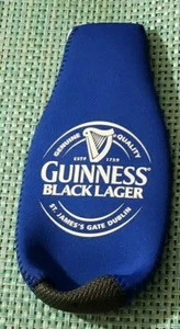 Guinness Black Lager Blue Neoprene Beer Bottle Soda Beer Can Cover Coozie Cooler - Picture 1 of 2