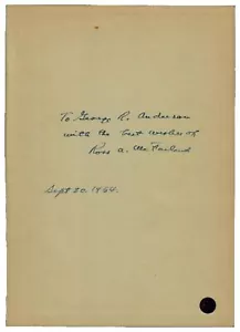 RARE!! "Air Transportation Pioneer" Ross McFarland Signed Book Page Dated 1954 - Bild 1 von 1